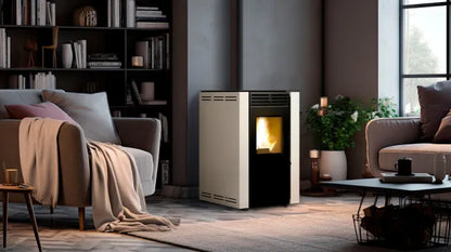 Estufa de pellet TJ Asia Blanca de 4.9 kw