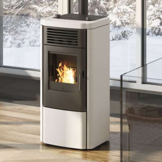 Estufa de Pellets Edilkamin kilk 8 Kw Blanco Mate